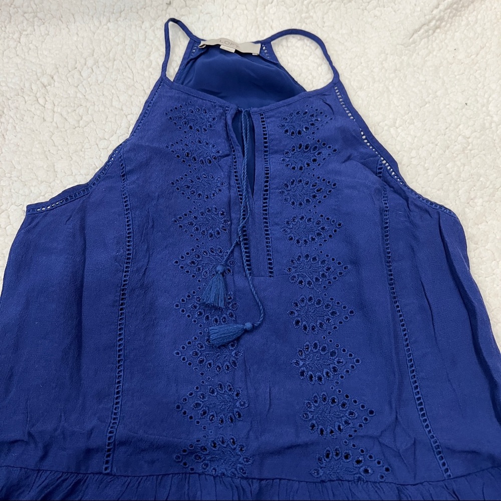 Loft - Racerback Style Blue Dress - Size Small - Picture 5 of 6